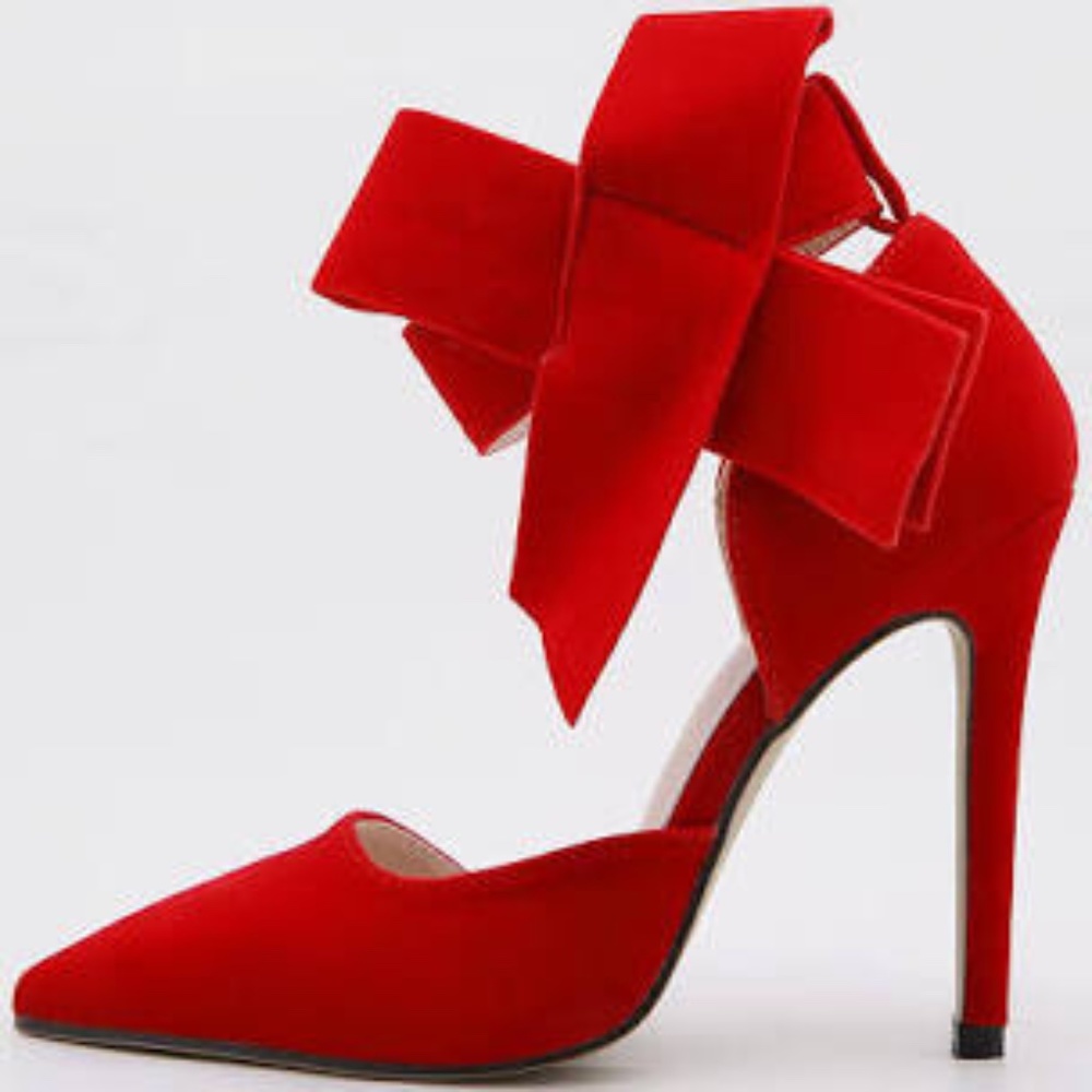Sofia Webster Red Pump w/Ankel Bow